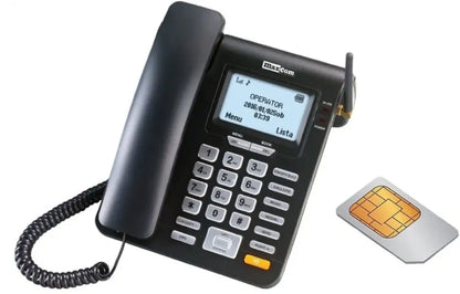 Stacionarus telefonas Maxcom MM28D su SIM kortele, laisvų rankų įranga, SMS