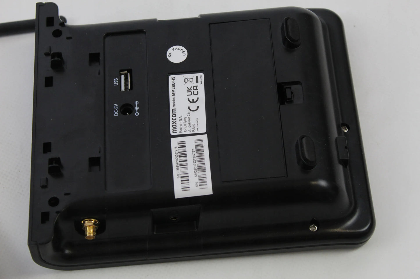 Stacionarus telefonas Maxcom MM28D su SIM kortele, laisvų rankų įranga, SMS
