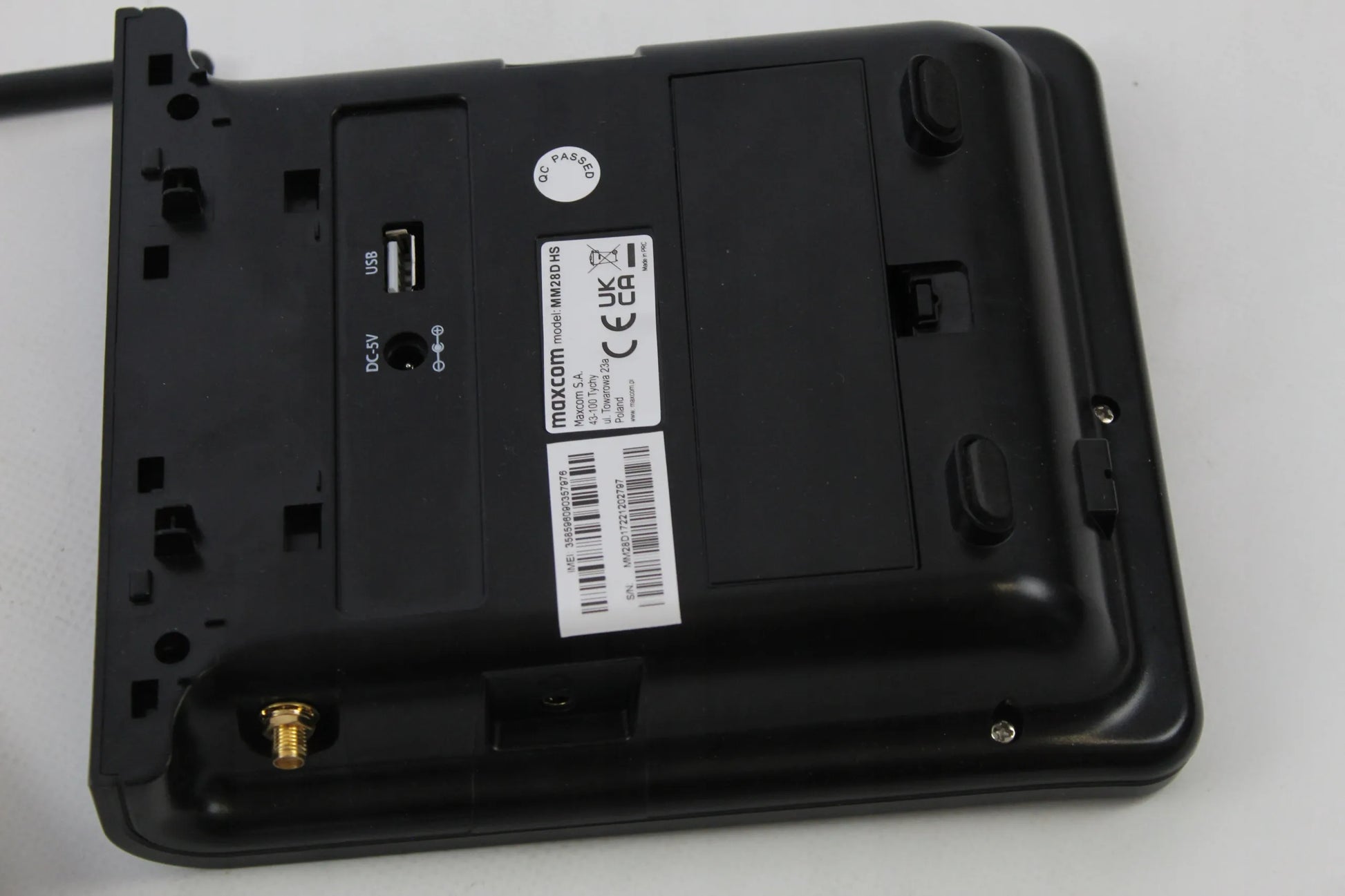 Stacionarus telefonas Maxcom MM28D su SIM kortele, laisvų rankų įranga, SMS