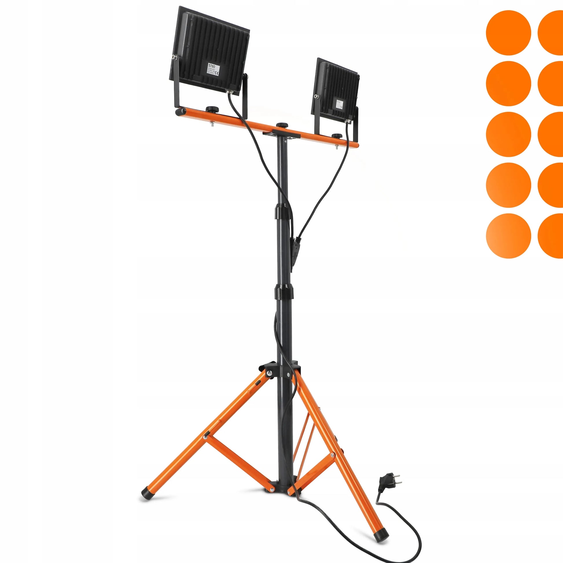 Statyvinis LED halogenų rinkinys 2x 100W prožektorius, darbinė lempa ant stovo