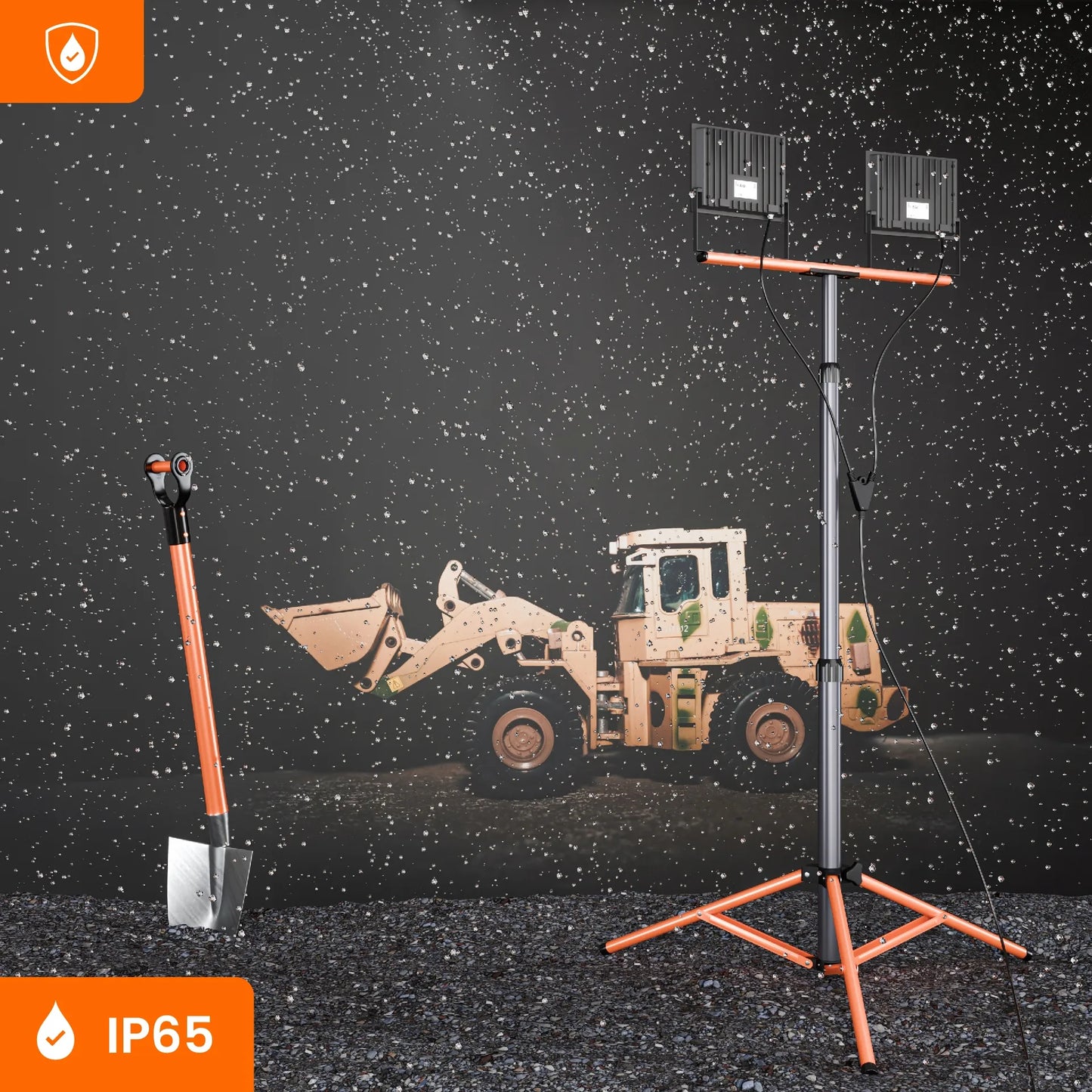 Statyvinis LED halogenų rinkinys 2x 100W prožektorius, darbinė lempa ant stovo
