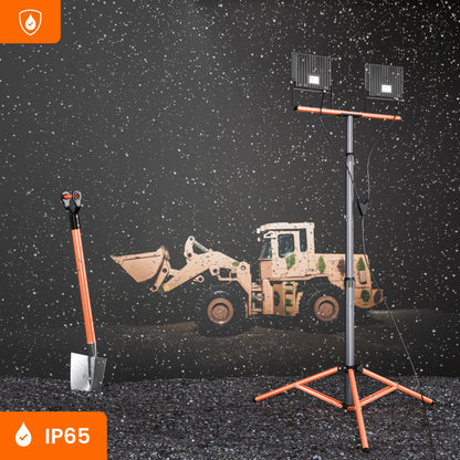 Statyvinis LED halogenų rinkinys 2x 100W prožektorius, darbinė lempa ant stovo