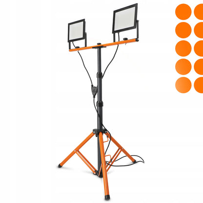 Statyvinis LED halogenų rinkinys 2x 100W prožektorius, darbo lempa ant stovo