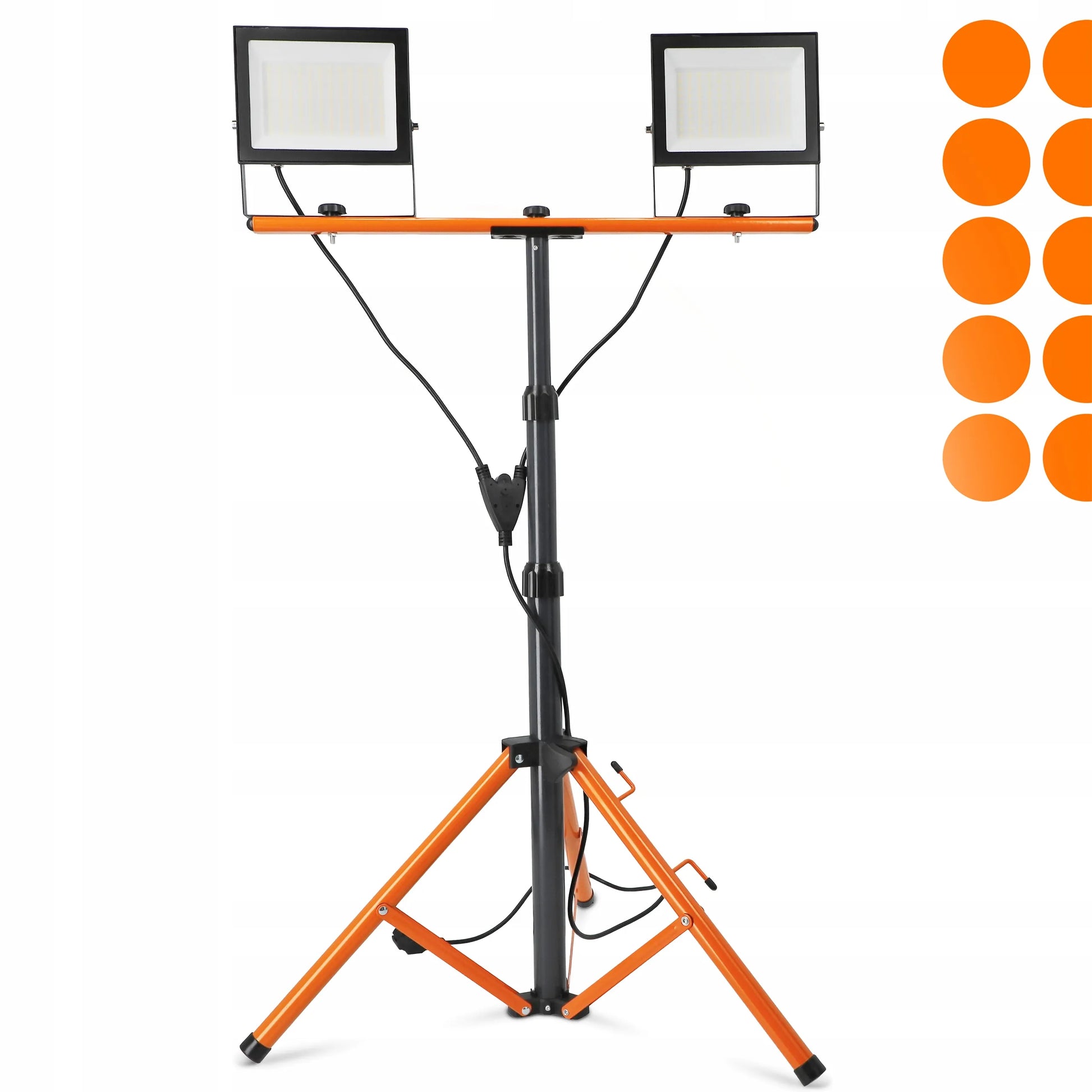 Statyvinis LED halogenų rinkinys 2x 100W prožektorius, darbo lempa ant stovo