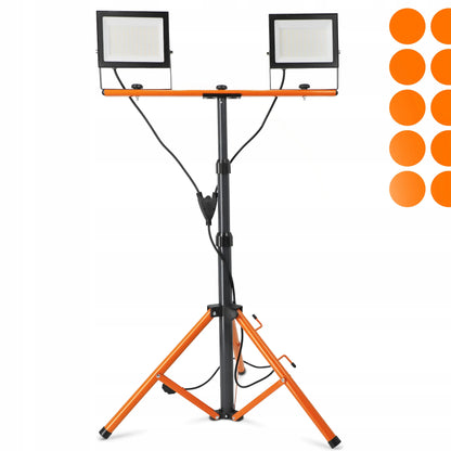 Statyvinis LED halogenų rinkinys 2x 100W prožektorius, darbo lempa ant stovo