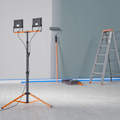 Statyvinis LED halogenų rinkinys 2x 100W prožektorius, darbo lempa ant stovo