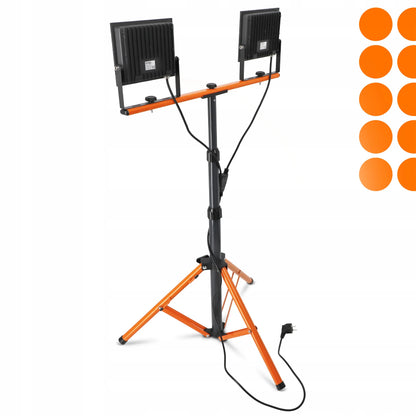 Statyvinis LED halogenų rinkinys 2x 100W prožektorius, darbo lempa ant stovo