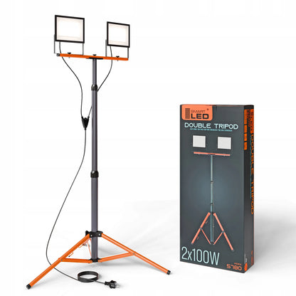 Statyvinis LED halogenų rinkinys 2x 100W prožektorius, darbo lempa ant stovo