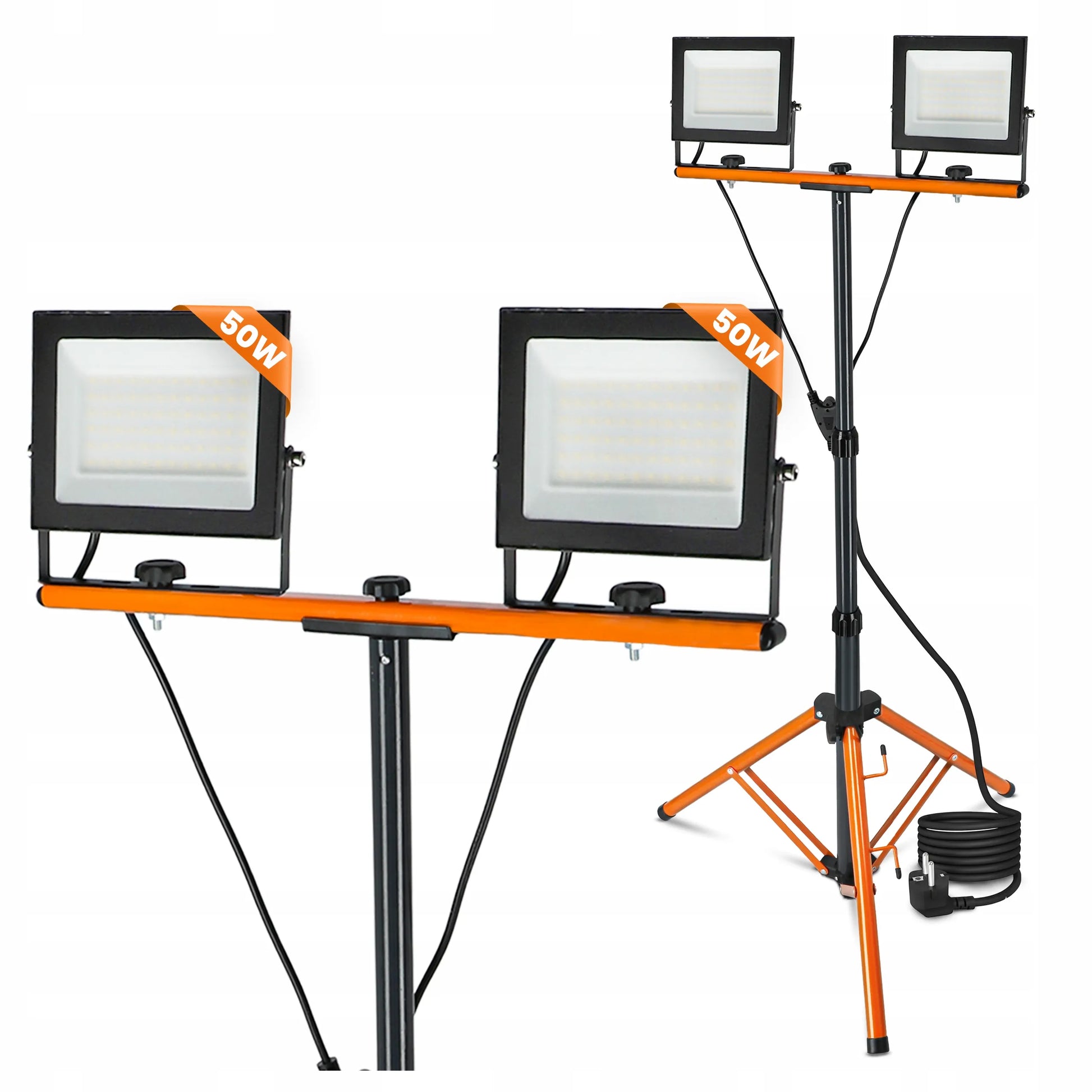 Statyvinis LED prožektorius su stovu 2x 50W 11000lm