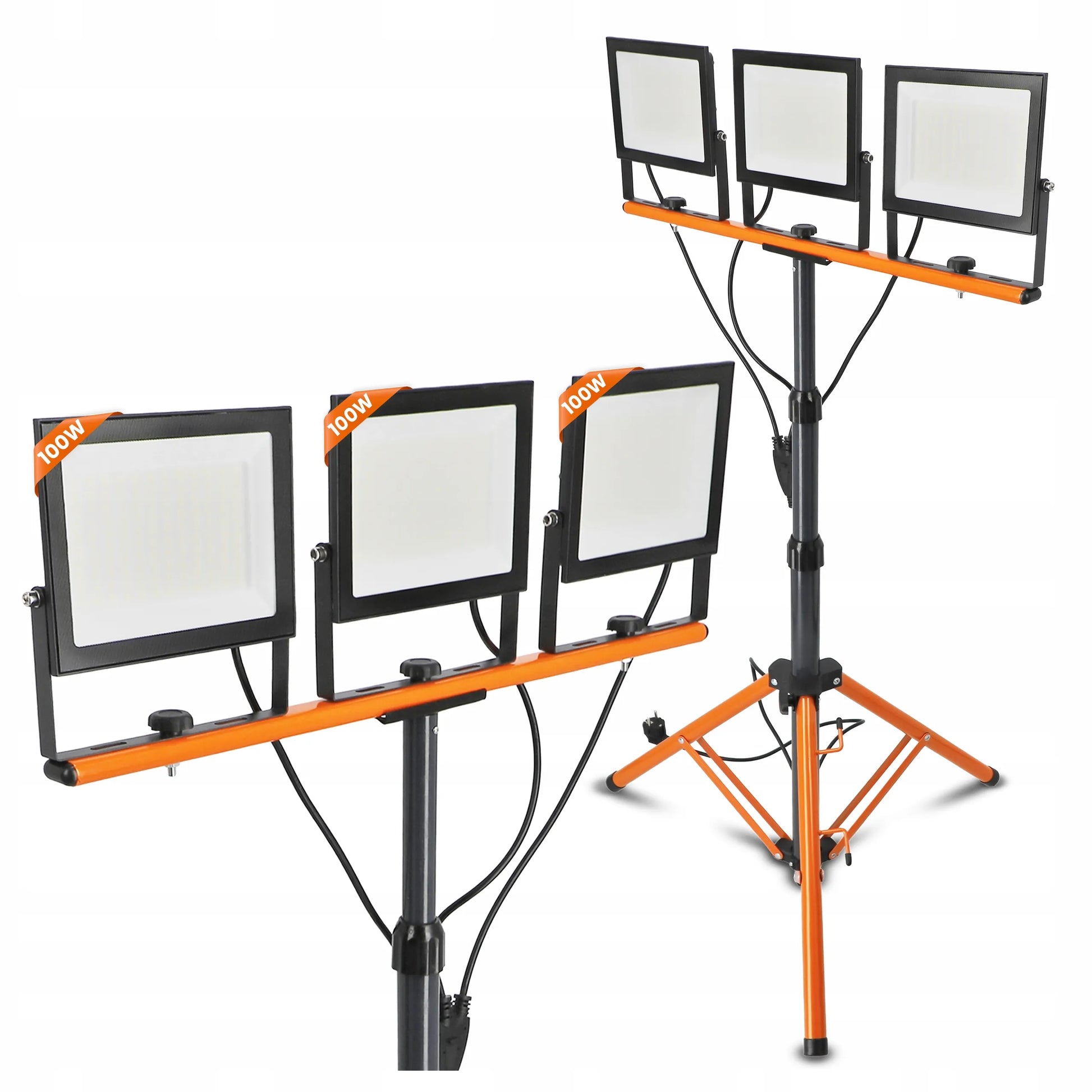 Statyvinis LED prožektorius su stovu 3x 100W 33000lm Lempa ant stovo