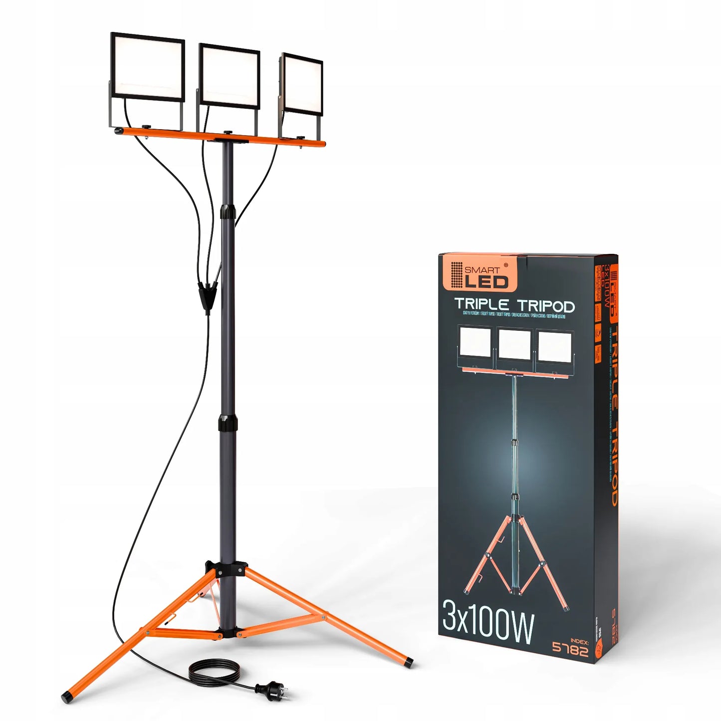 Statyvinis LED prožektorius su stovu 3x 100W 33000lm Lempa ant stovo