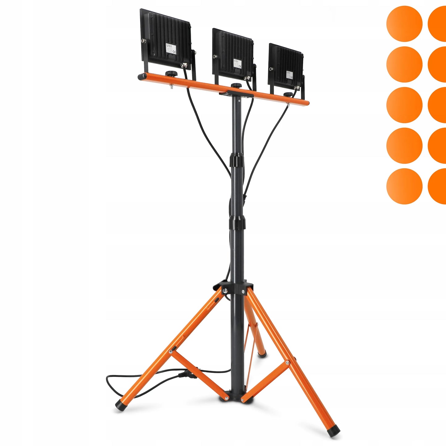 Statyvinis LED prožektorius su stovu 3x50W 16500lm lempa ant stovo