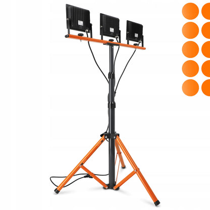 Statyvinis LED prožektorius su stovu 3x50W 16500lm lempa ant stovo