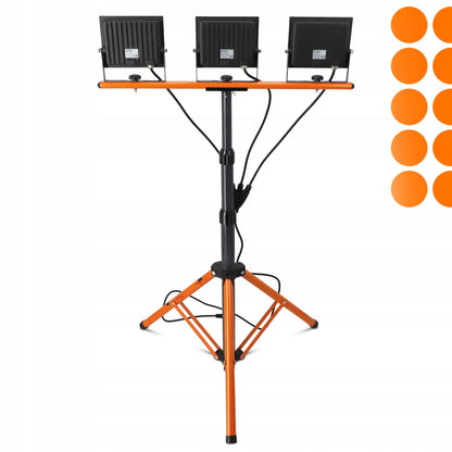 Statyvinis LED prožektorius su stovu 3x50W 16500lm lempa ant stovo