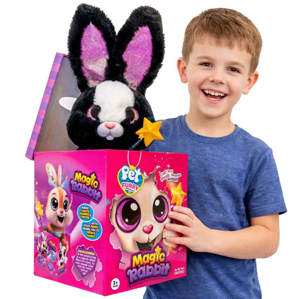 Stebuklingas burtininkas triušis interaktyvus žaislas MAGIC RABBIT šviečia groja