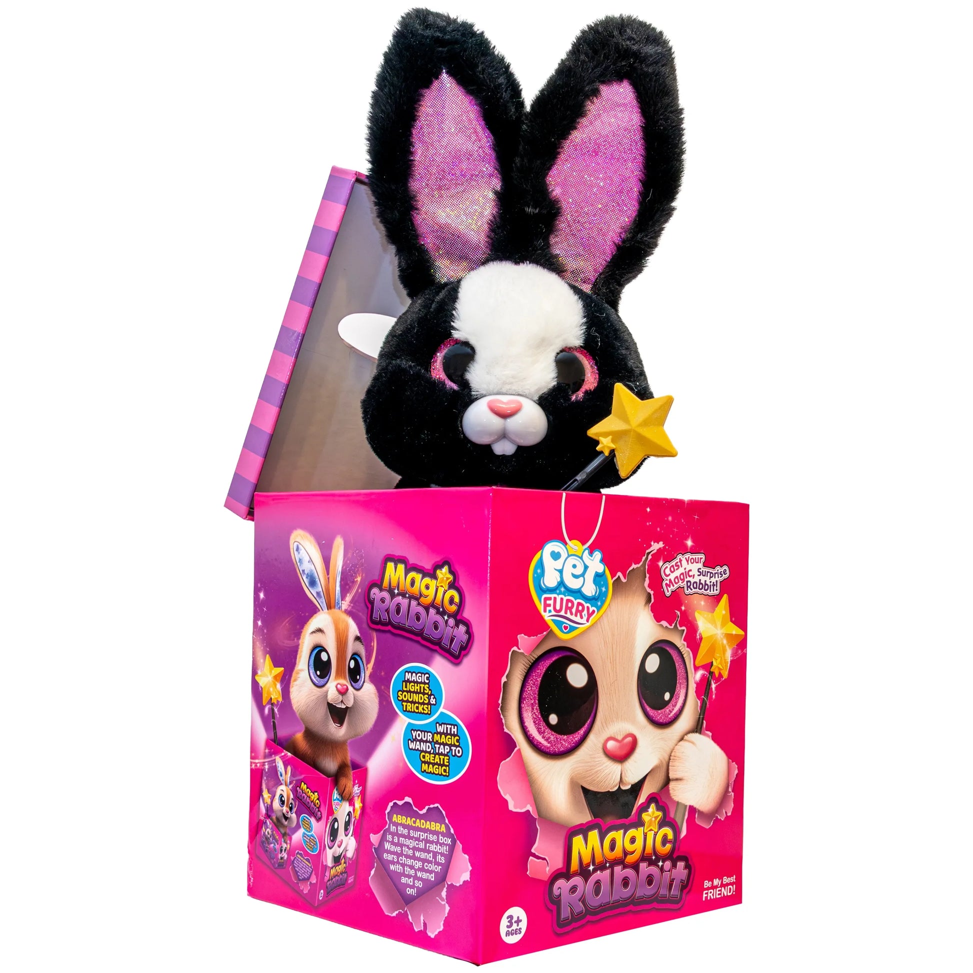 Stebuklingas burtininkas triušis interaktyvus žaislas MAGIC RABBIT šviečia groja