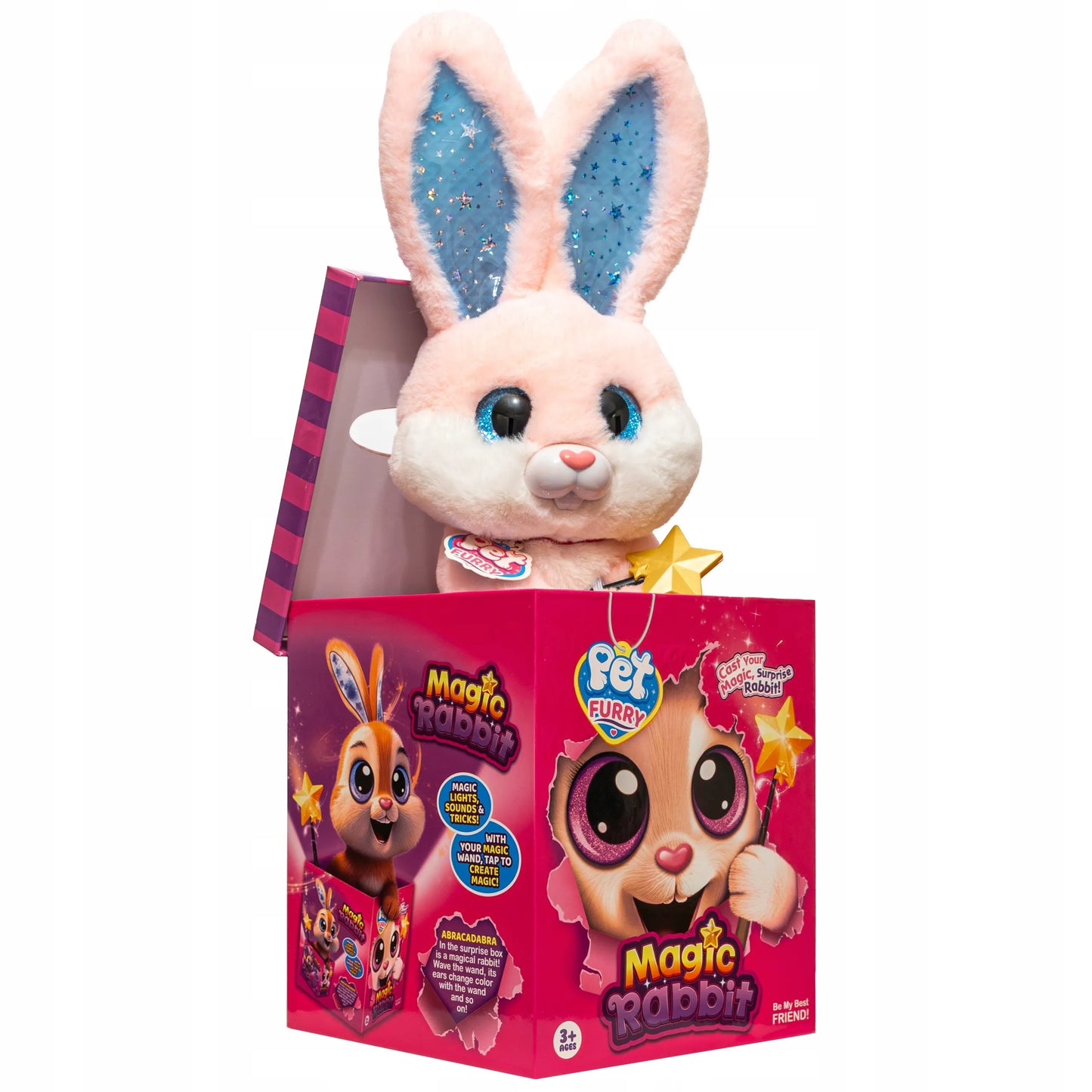 Stebuklingas burtininkas triušis MAGIC RABBIT interaktyvus žaislas šviečia groja