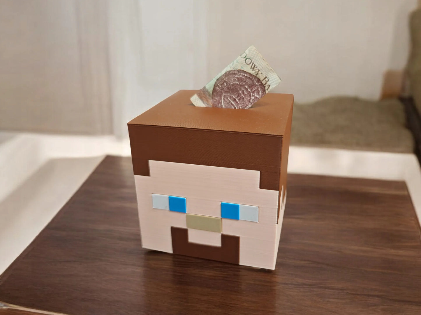 Steve Minecraft taupyklė – atidaroma galva, dovana vaikui, žaidimų aksesuaras