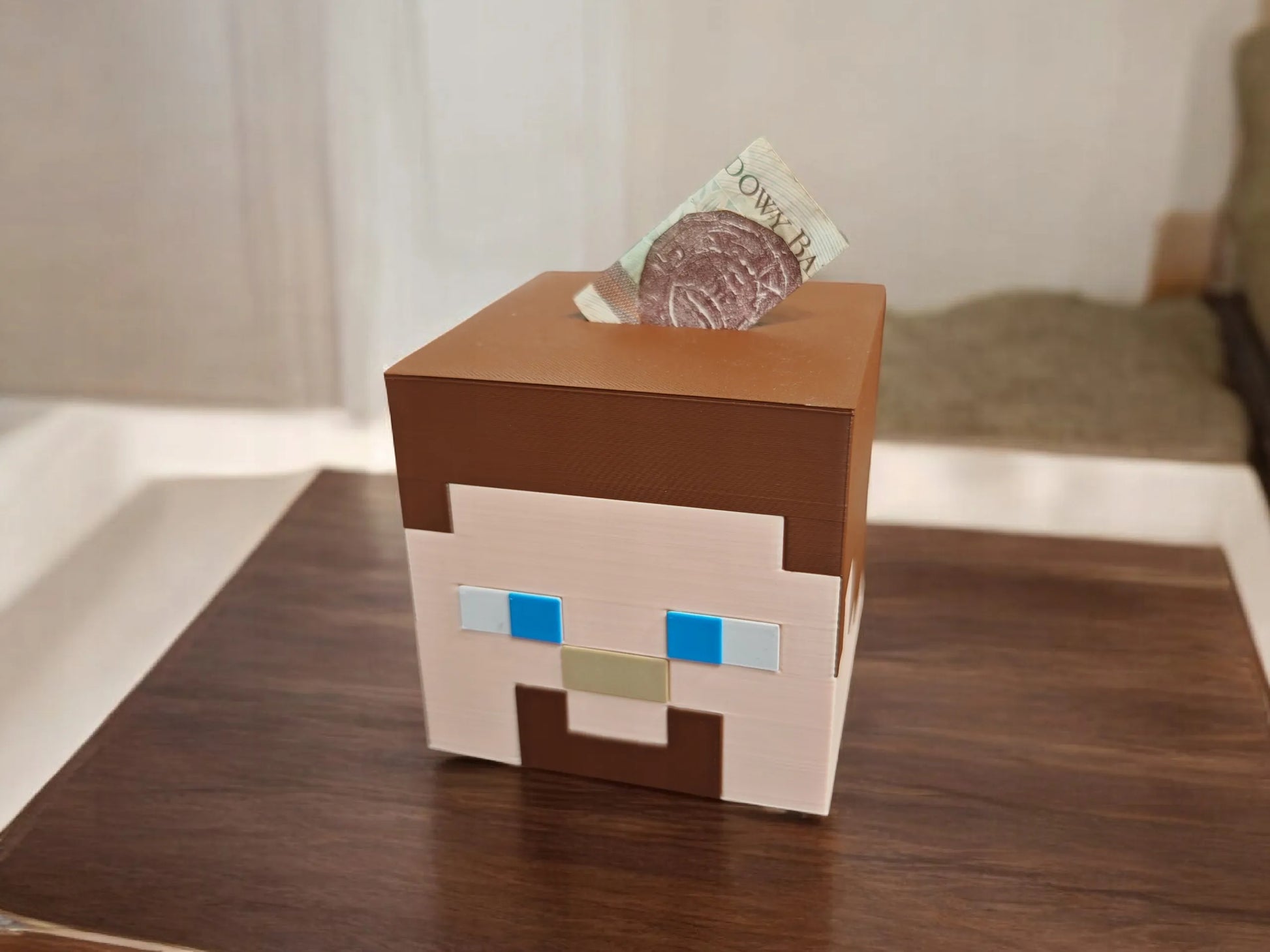 Steve Minecraft taupyklė – atidaroma galva, dovana vaikui, žaidimų aksesuaras