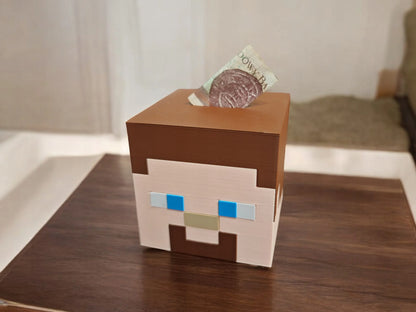 Steve Minecraft taupyklė – atidaroma galva, dovana vaikui, žaidimų aksesuaras