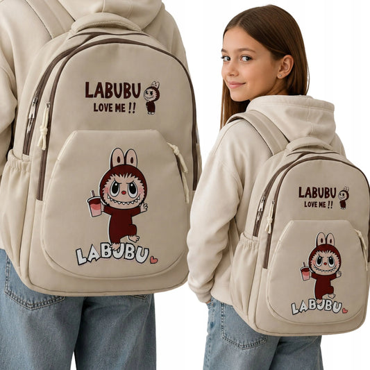 Stilinga madinga kuprinė mokyklai ir miestui Labubu beige 2965
