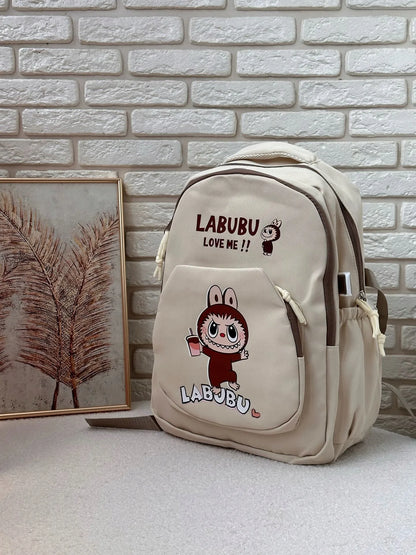 Stilinga madinga kuprinė mokyklai ir miestui Labubu beige 2965