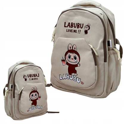 Stilinga madinga kuprinė mokyklai ir miestui Labubu beige 2965