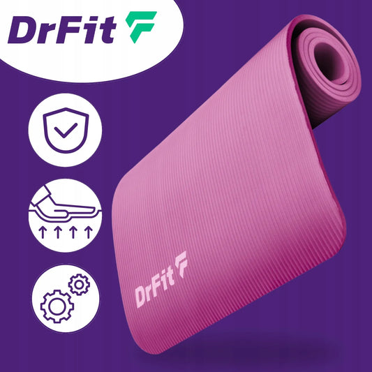 Storas neslystantis jogos kilimėlis DrFit su dėklu