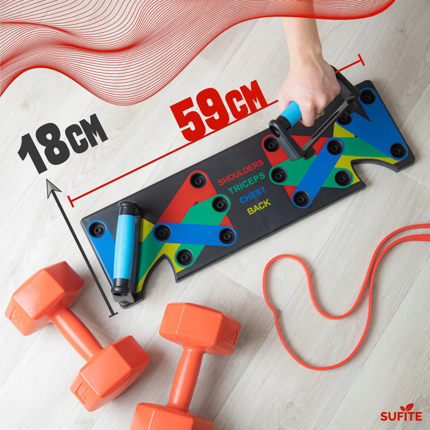 SUFITE treniruočių platforma su fitneso rankenomis