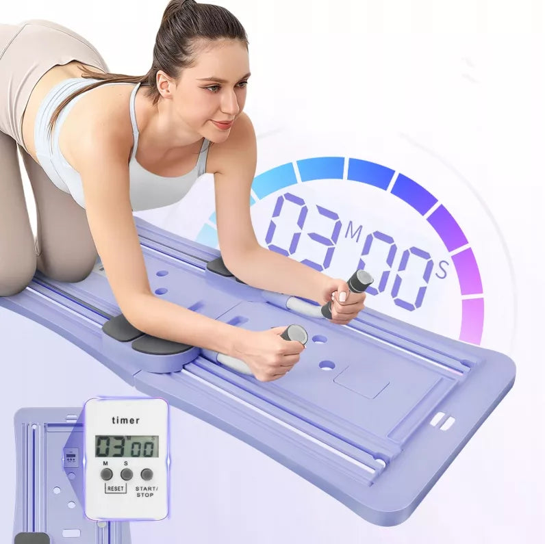 Sulankstoma „Pilates Reformer“ treniruočių lenta namams su LED laikmačiu