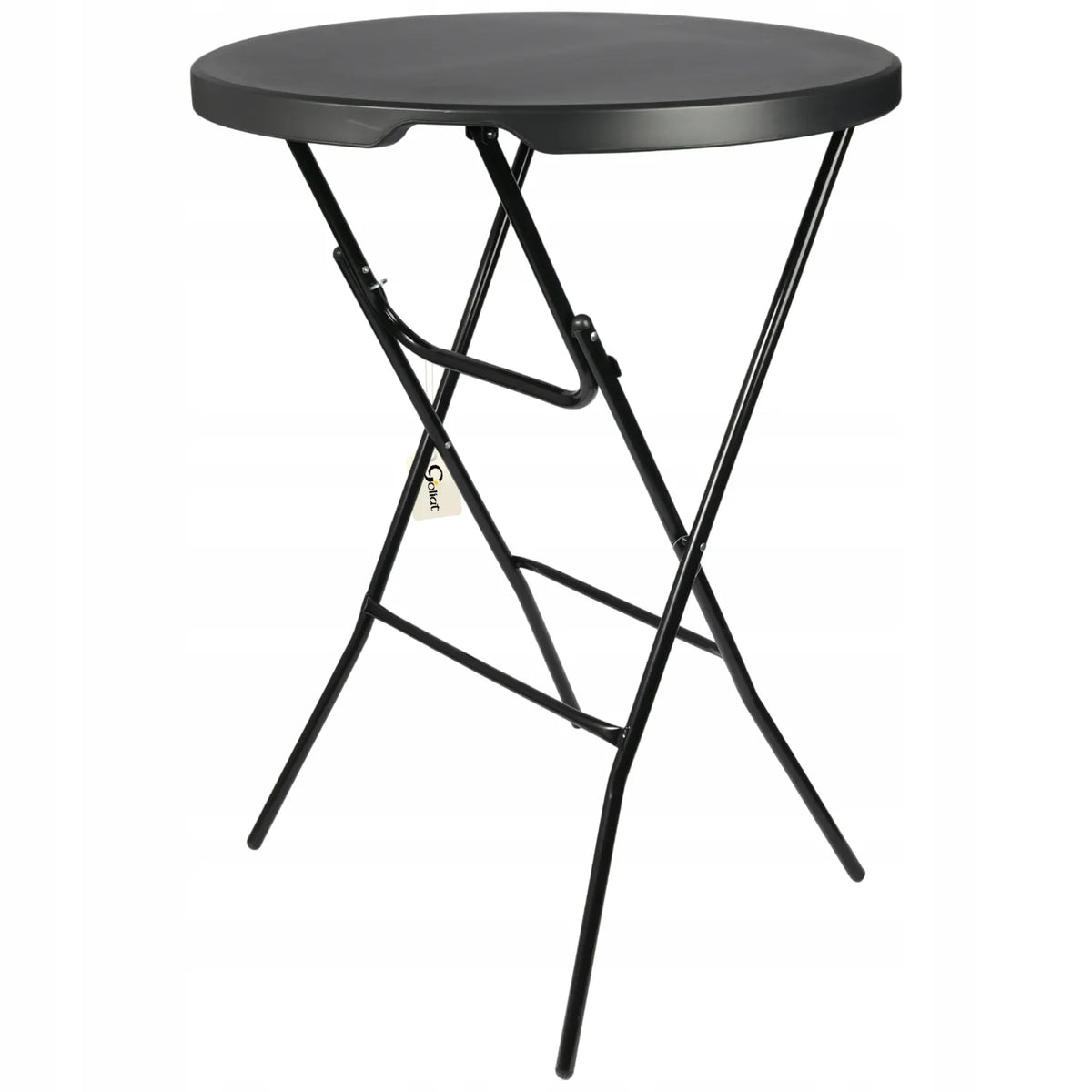 Sulankstomas apvalus kokteilių staliukas banketams, juodas, 80 cm