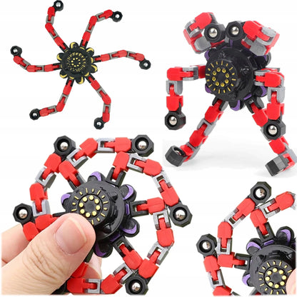 Sulankstomas „Fidget Spinner“ – antistresinis sensorinis žaislas, kurį galima paversti robotu
