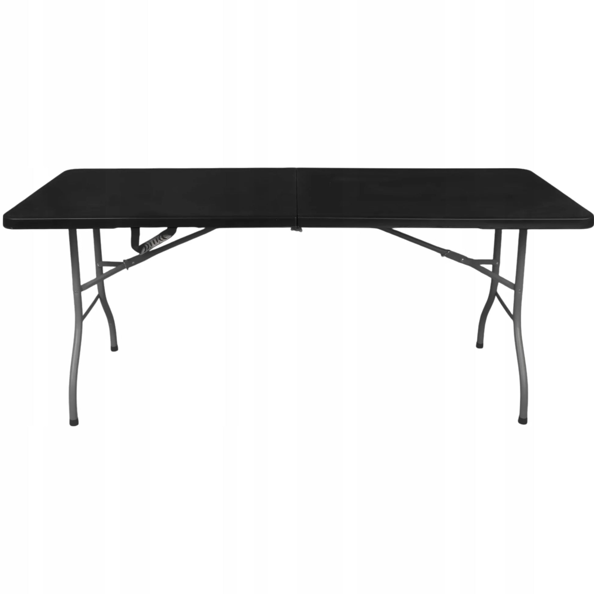 Sulankstomas sodo kateringinis stalas 180 cm, tvirtas, juodas