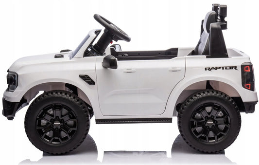 „Sun Baby“ elektrinis automobilis vaikams „Ford Raptor“ SUV, su nuotolinio valdymo pulteliu ir LED žibintais, baltas