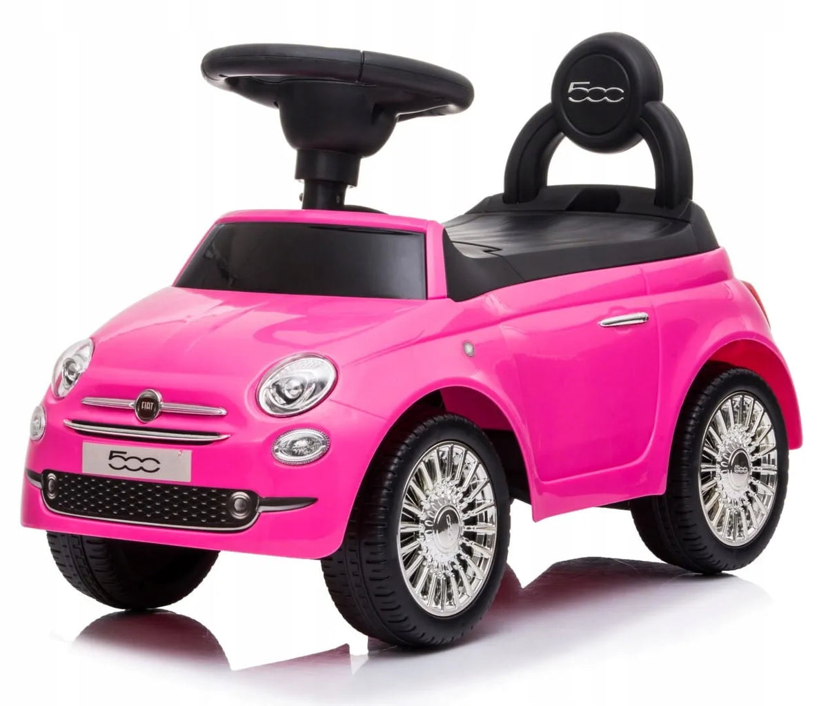 „Sun Baby Fiat 500“ automobilis-juduoklis su atlošu, daiktadėže ir garsais, rožinis