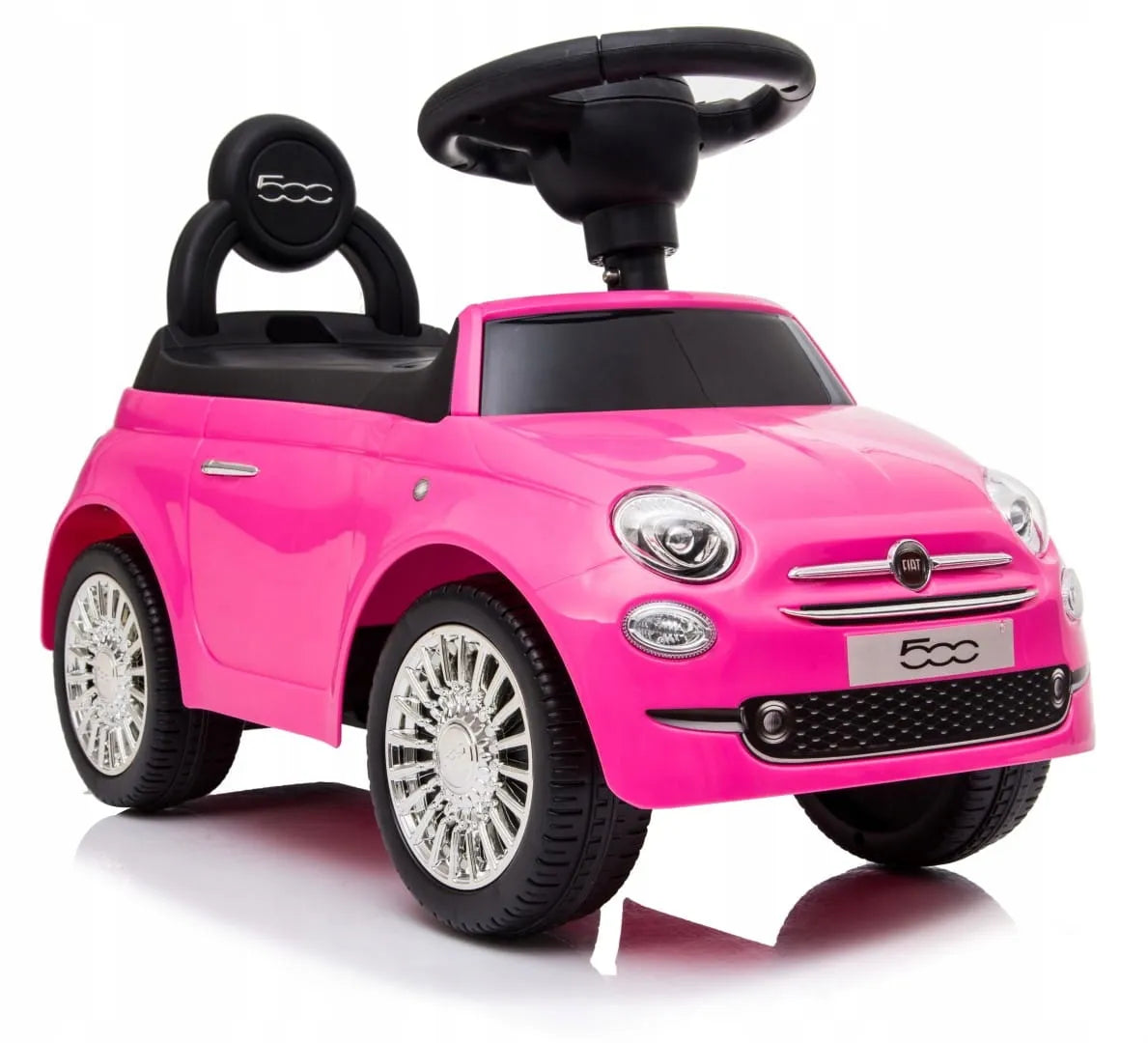 „Sun Baby Fiat 500“ automobilis-juduoklis su atlošu, daiktadėže ir garsais, rožinis