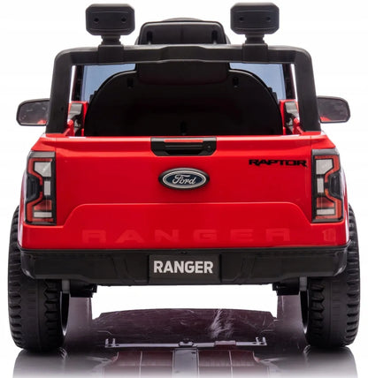 „Sun Baby Ford Raptor“ vaikiškas elektrinis automobilis, visureigis, raudonas, su nuotolinio valdymo pultu ir LED žibintais