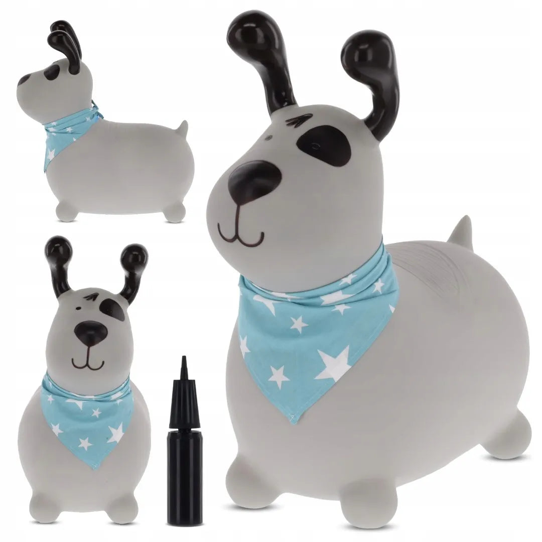 „Sun Baby“ guminis šokliukas vaikams „REKSIO“ su pompa ir bandana, pilkas