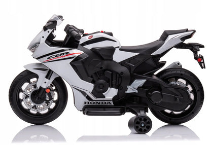 „Sun Baby“ „Honda CBR 1000RR“ elektrinis motociklas vaikams, 12 V, su šviesomis ir garsais, baltas