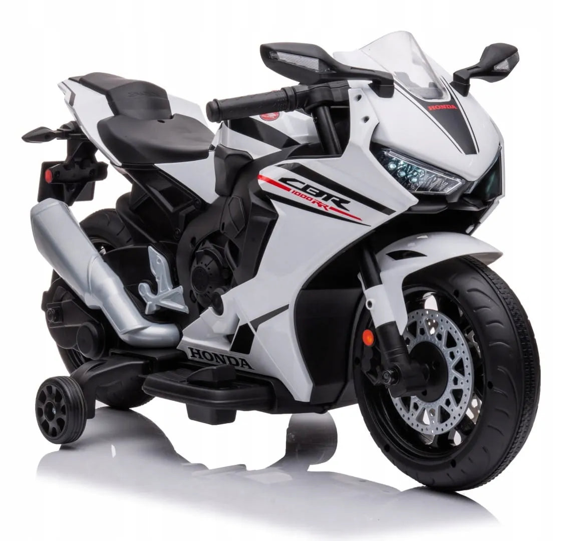 „Sun Baby“ „Honda CBR 1000RR“ elektrinis motociklas vaikams, 12 V, su šviesomis ir garsais, baltas