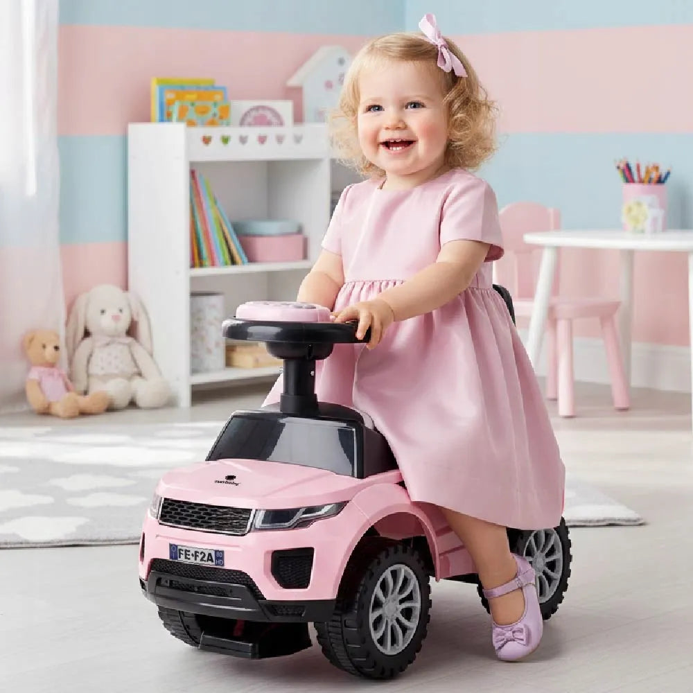 „Sun Baby“ rožinė važiuoklė-stumdukas mergaitei nuo 1 metų su daiktadėže ir garsais