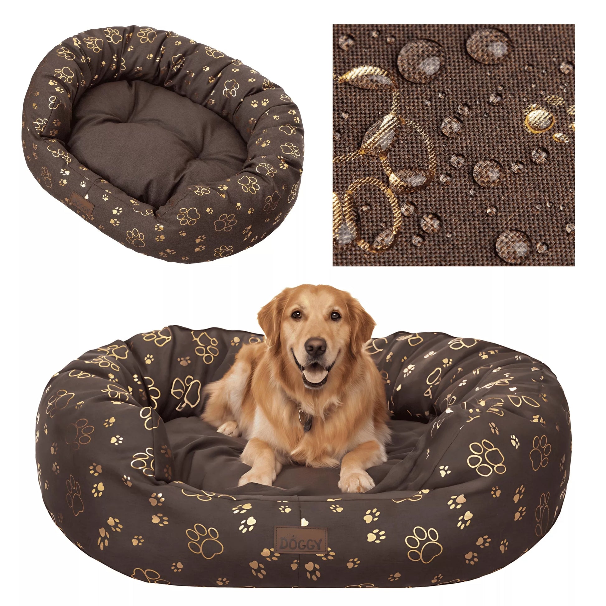 Šunų guolis „Doggy Amazing XXL“ 114x94 cm – ruda spalva su išimamu čiužiniu