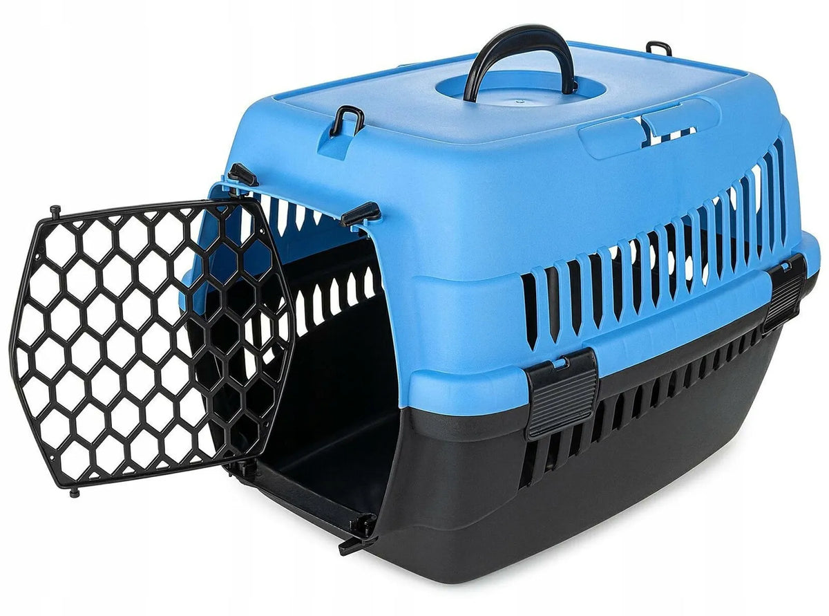 Šunų ir kačių transporteris „Abba S“, 33 × 50 × 33 cm, mėlynas, kelionėms automobiliu
