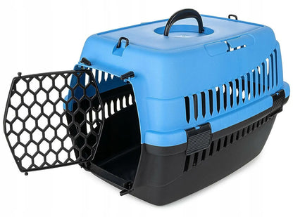 Šunų ir kačių transporteris „Abba S“, 33 × 50 × 33 cm, mėlynas, kelionėms automobiliu