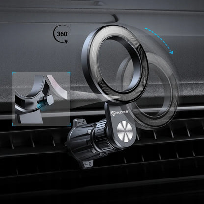 SUPERO automobilinis magnetinis laikiklis telefonui su MagSafe funkcija ventiliacijos grotelėms