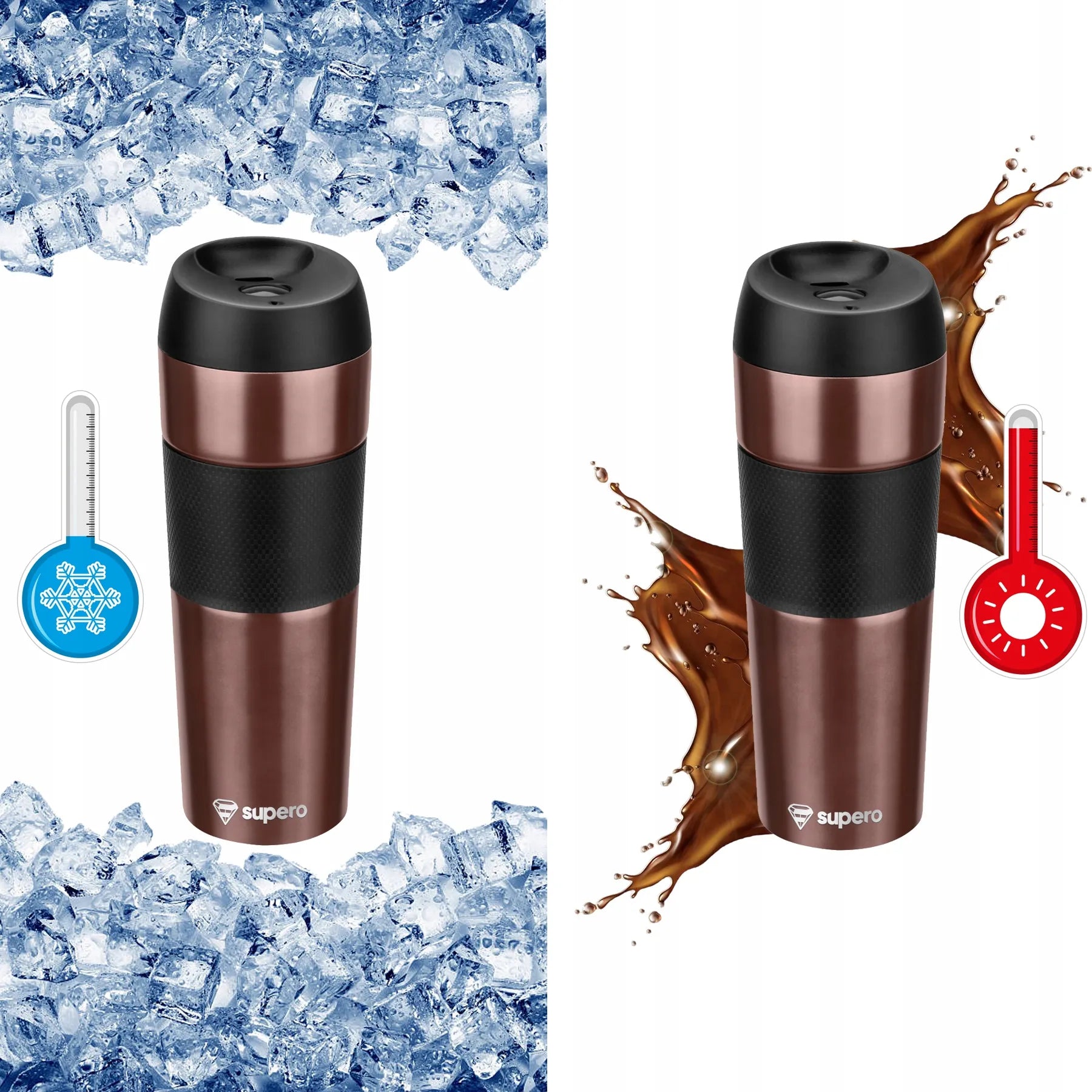 SUPERO sandarus termopuodelis, 450 ml, rožinis