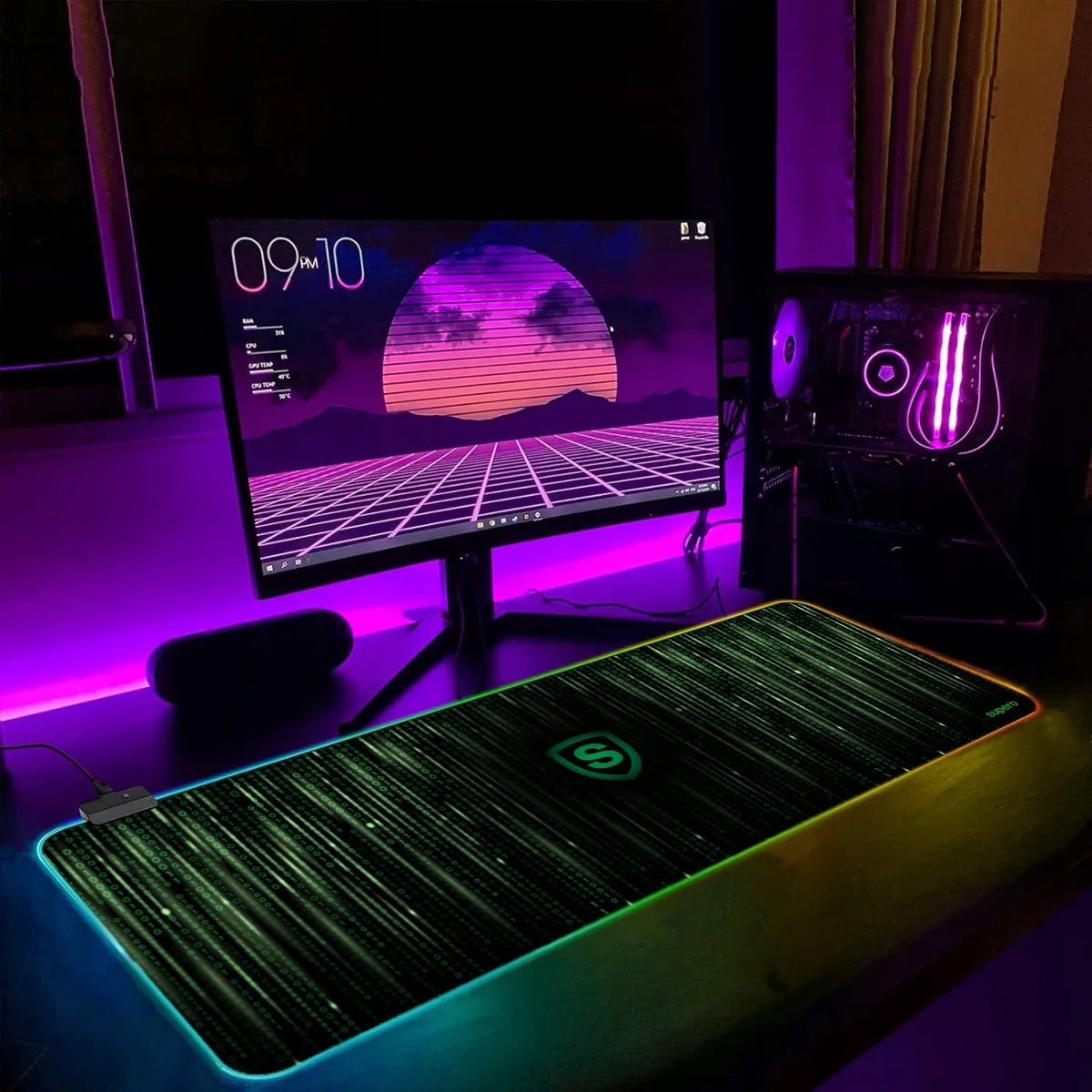 SUPERO XXL RGB žaidimų pelės kilimėlis