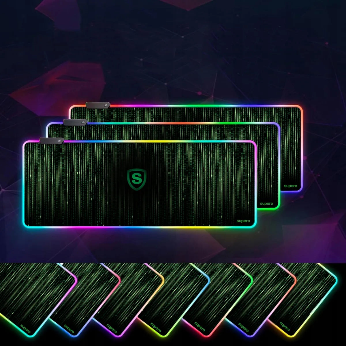SUPERO XXL RGB žaidimų pelės kilimėlis