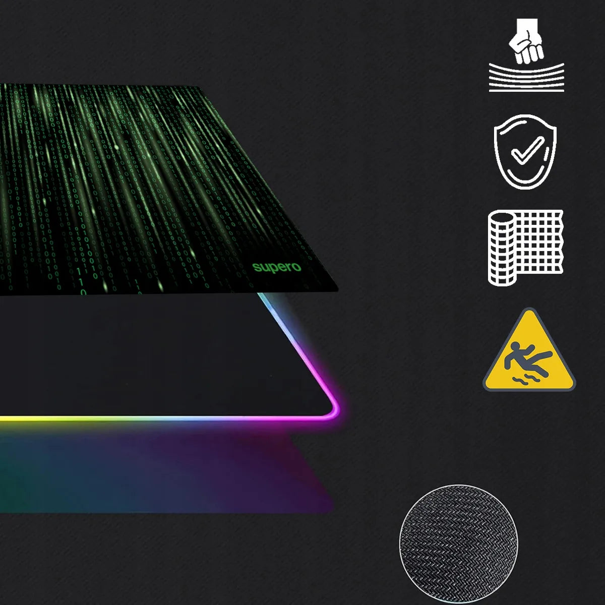 SUPERO XXL RGB žaidimų pelės kilimėlis