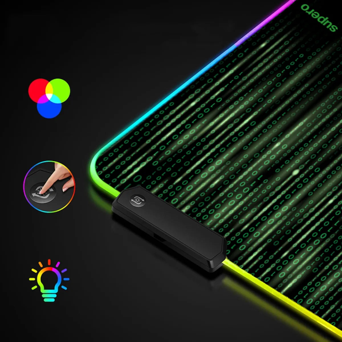 SUPERO XXL RGB žaidimų pelės kilimėlis